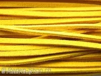 Imitation suede lace, yellow, 3mm, ±1 m