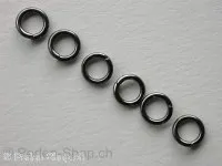 Jump ring, 7mm, black colored, 50 pc.