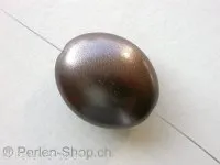 Kunststoffperle oval, braun metalic, ±29mm, 1 Stk.