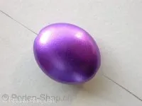 Kunststoffperle oval, violett metalic, ±29mm, 1 Stk.