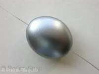 Kunststoffperle oval, silber metalic, ±29mm, 1 Stk.