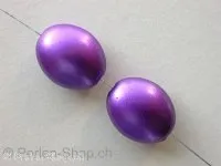 Kunststoffperle oval, violett metalic, ±20mm, 2 Stk.