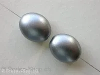 Kunststoffperle oval, silber metalic, ±20mm, 2 Stk.