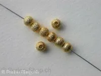 Metalbeads round, 4mm, gold color,10 pc.