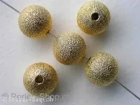 Metalbeads round, 10mm, gold color, 5 pc.