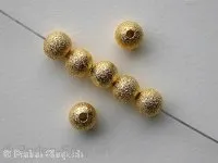 Metalbeads round, 6mm, gold color, 8 pc.