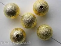 Metalbeads round, 12mm, gold color, 4 pc.