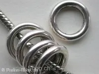 Plastic ring, 15mm, antique silver color, 5 pc.