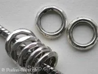 Plastic ring with facette, 12mm, antique silver color, 5 pc.
