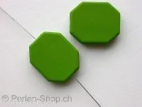 Plasticbeads frosted rectangle, green, ±22mm, 3 pc.