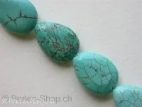 Turquoise, Semi-Precious Stone, ±19x13mm, flat drops, 5 pc.