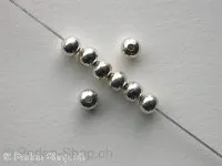 Metalbeads round, 4mm, silver color, 30 pc.