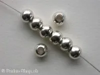 Metalbeads round, 6mm, silver color, 20 pc.