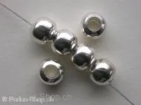 Metalbeads round, 8mm, silver color, 12 pc.