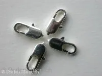 Lobster Clasp incl. double jump ring, 16mm, silver color, 5 pc.