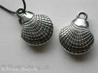 Plastic pendant, shell, ±25x19mm, 1 pc.