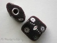 Kashmir Beads Cube, brown, ±20mm, 1 pc.