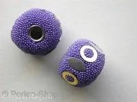 Kashmir Beads Tube, purple, ±16mm, 1 pc.