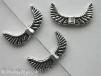 Wing, ±19x10mm, antik silver color, 1pc.