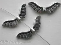 Wing, ±24x8mm, antik silver color, 1pc.