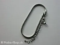 Bracelet, with adjustable chain, platinum, 20cm, 1 pc.