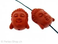 Zinnober Cinnabar Buddha, Farbe: Rot, Grösse: ±27x19x12mm, Menge: 1 Stk.
