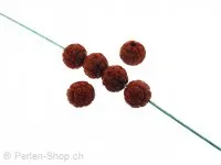 Zinnober Cinnabar Perlen, Farbe: Rot, Grösse: ±6mm, Menge: 5 Stk.