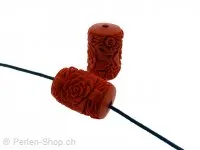 Cinnabar Cylinder, Color: red, Size: ±20x13mm, Qty: 2 pc.