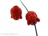 Cinnabar Buddha, Color: red, Size: ±27x19x12mm, Qty: 1 pc.
