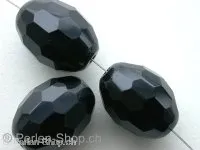 Facet beads, 18x14mm, black, 5 pc.