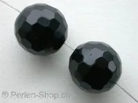 Facet beads, 16mm, black, 4 pc.