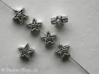 Metalbeads star, 6mm, 10 pc.