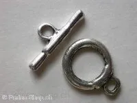 Clasp toggle, antique-silver-color, 1 pc.