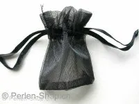 Gift bag (Organza), silk, black, 5x6cm, 1 pc.