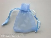 Gift bag (Organza), silk, blue, 5x6cm, 1 pc.
