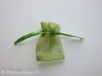 Gift bag (Organza), silk, green, ±5x6cm, 1 pc.