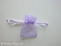 Gift bag (Organza), silk, lilac, ±5x6cm, 1 pc.