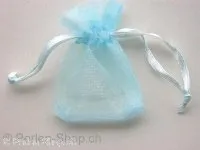Gift bag (Organza), silk, turquoise, 5x6cm, 1 pc.