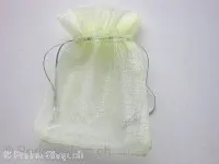 Gift bag (Organza), silk, yellow, ±7x9cm, 1 pc.