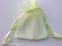 Gift bag (Organza), silk, yellow, 7x9cm, 1 pc.