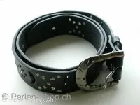 Leather Belt with ±90 rhinestone, 1 pc.