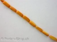 Shell Beads rectangle, yellow, ±12x5mm, string ± 32 pc.