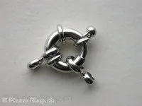CRAZY DEAL Clasp round with Ring, 13mm, platinum color, 1 pc.