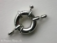 Clasp round with Ring, 17mm, platinum color, 1 pc.