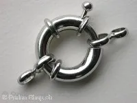 Clasp round with Ring, 21mm, platinum color, 1 pc.