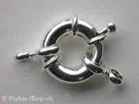 CRAZY DEAL Clasp round with Ring, 15mm, silver color, 1 pc.