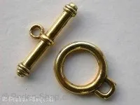 Clasp toggle, gold-color, 1 pc.
