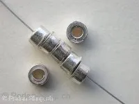 Metallperle zylinder, 3mm, 10 Stk.