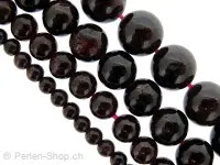 Garnet, pierre semi précieuse, Couleur: rouge, Taille: 8mm, Quantite: chaîne ± 40cm, (±48 piece)