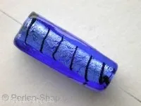 Silver Foil Rectangle, blue, ±30mm, 1 pc.